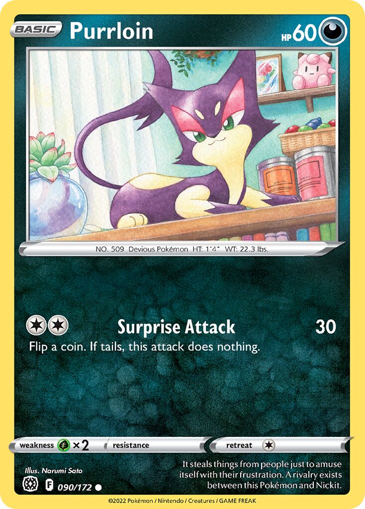 Purrloin 090/216 — Brilliant Stars (English Pokémon TCG card)