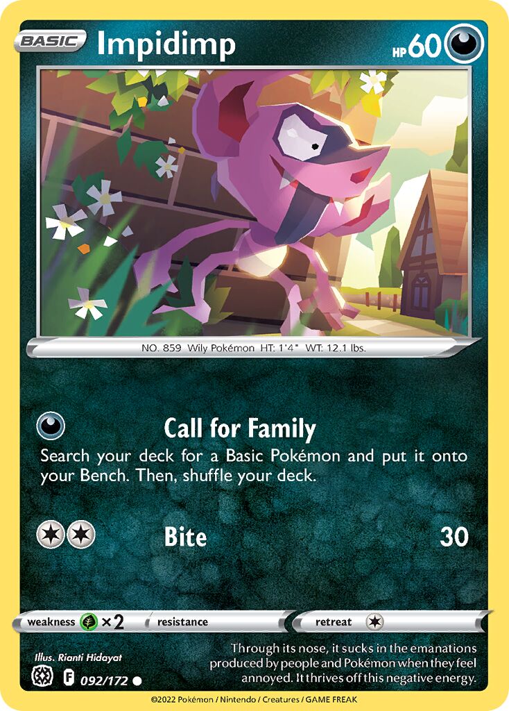 Impidimp 092/216 — Brilliant Stars (English Pokémon TCG card)