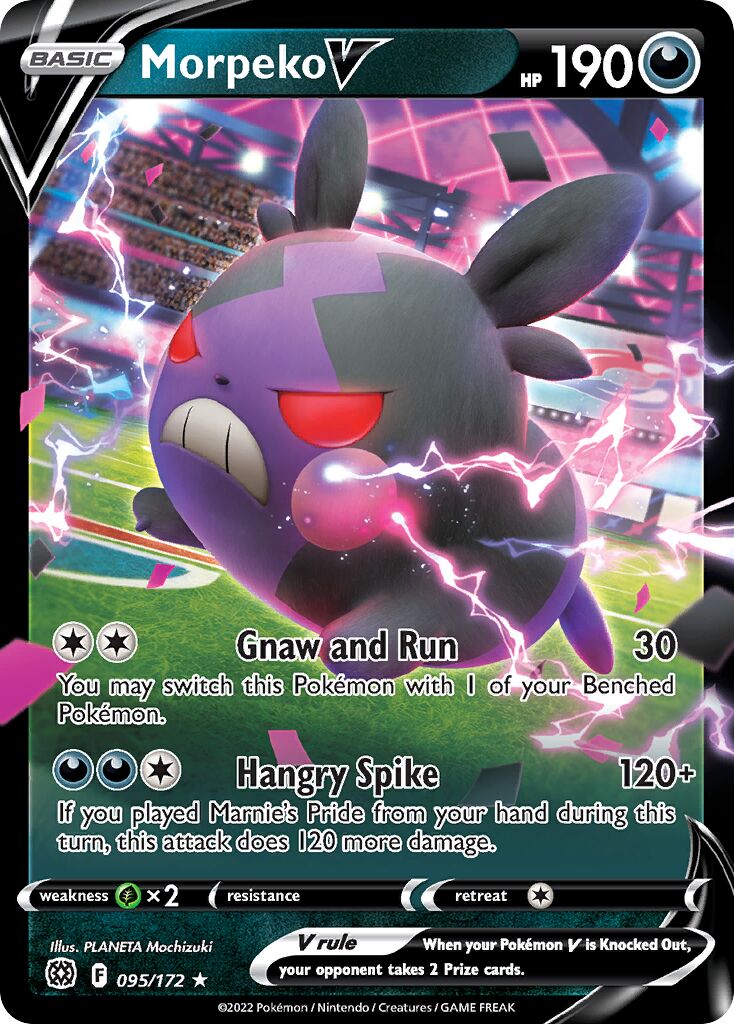 Morpeko V 095/216 — Brilliant Stars (English Pokémon TCG card)