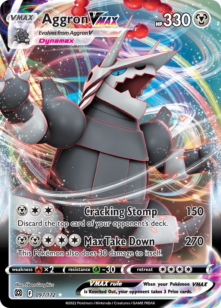 Aggron VMAX 097/216 — Brilliant Stars (English Pokémon TCG card)