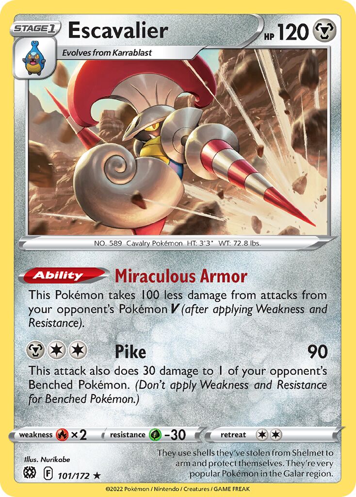 Escavalier 101/216 — Brilliant Stars (English Pokémon TCG card)