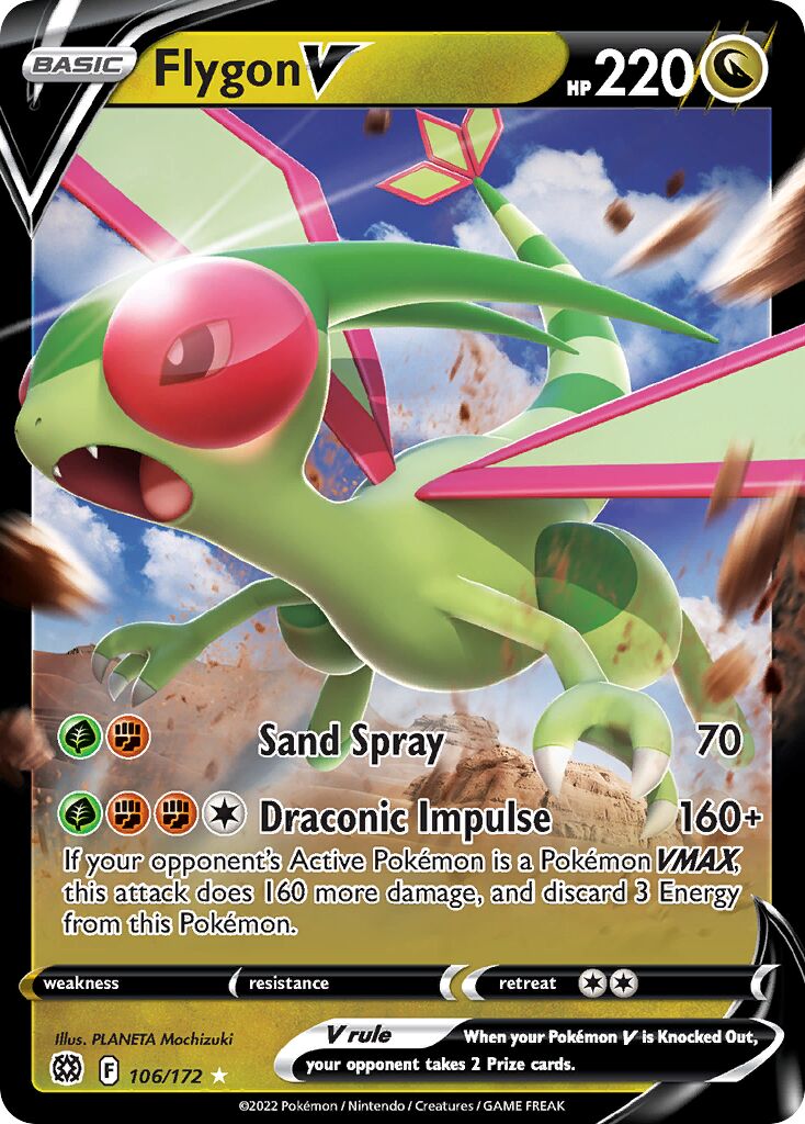 Flygon V 106/216 — Brilliant Stars (English Pokémon TCG card)