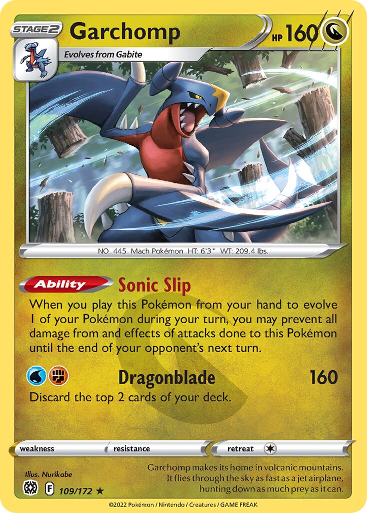 Garchomp 109/216 — Brilliant Stars (English Pokémon TCG card)
