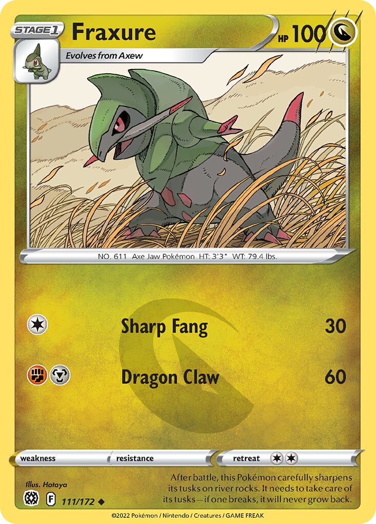 Fraxure 111/216 — Brilliant Stars (English Pokémon TCG card)
