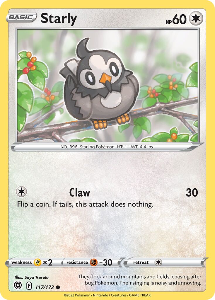 Starly 117/216 — Brilliant Stars (English Pokémon TCG card)