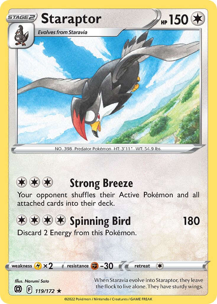 Staraptor 119/216 — Brilliant Stars (English Pokémon TCG card)