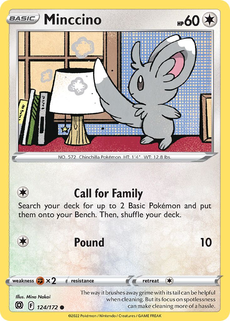 Minccino 124/216 — Brilliant Stars (English Pokémon TCG card)