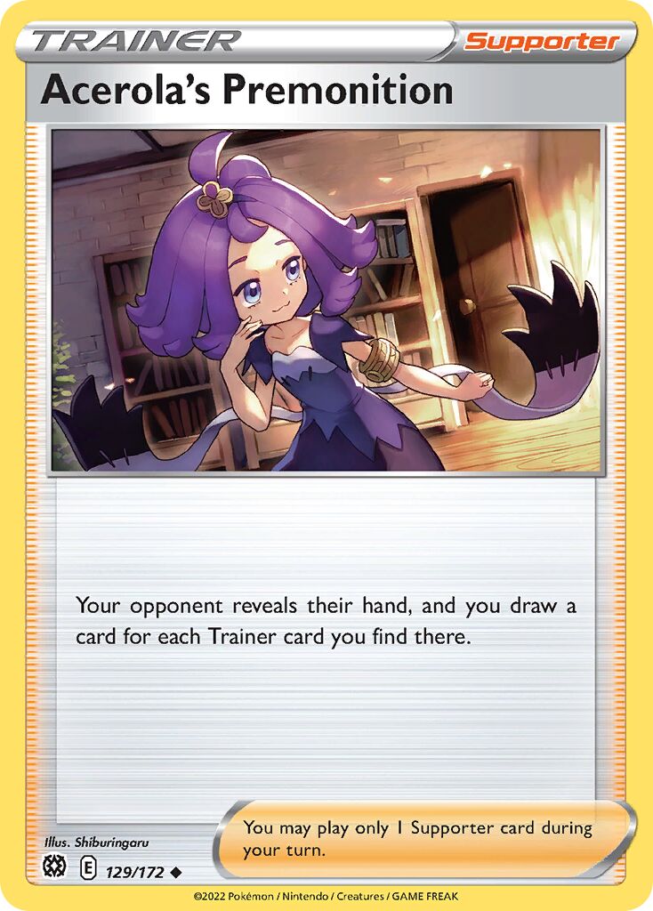 Acerola's Premonition 129/216 — Brilliant Stars (English Pokémon TCG card)