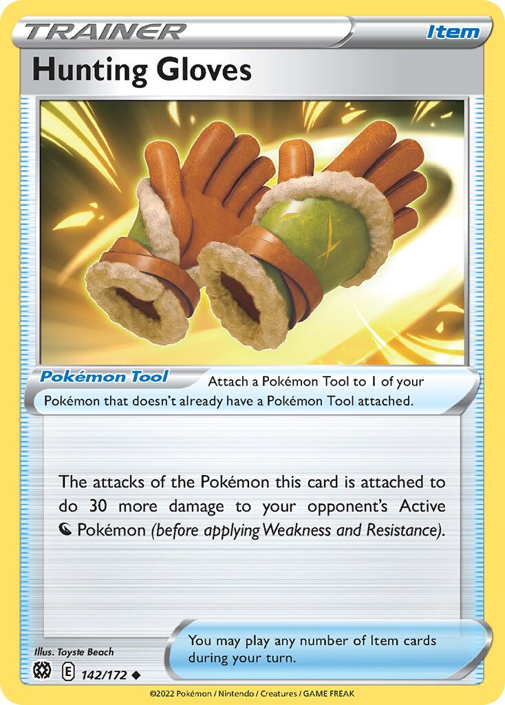 Hunting Gloves 142/216 — Brilliant Stars (English Pokémon TCG card)