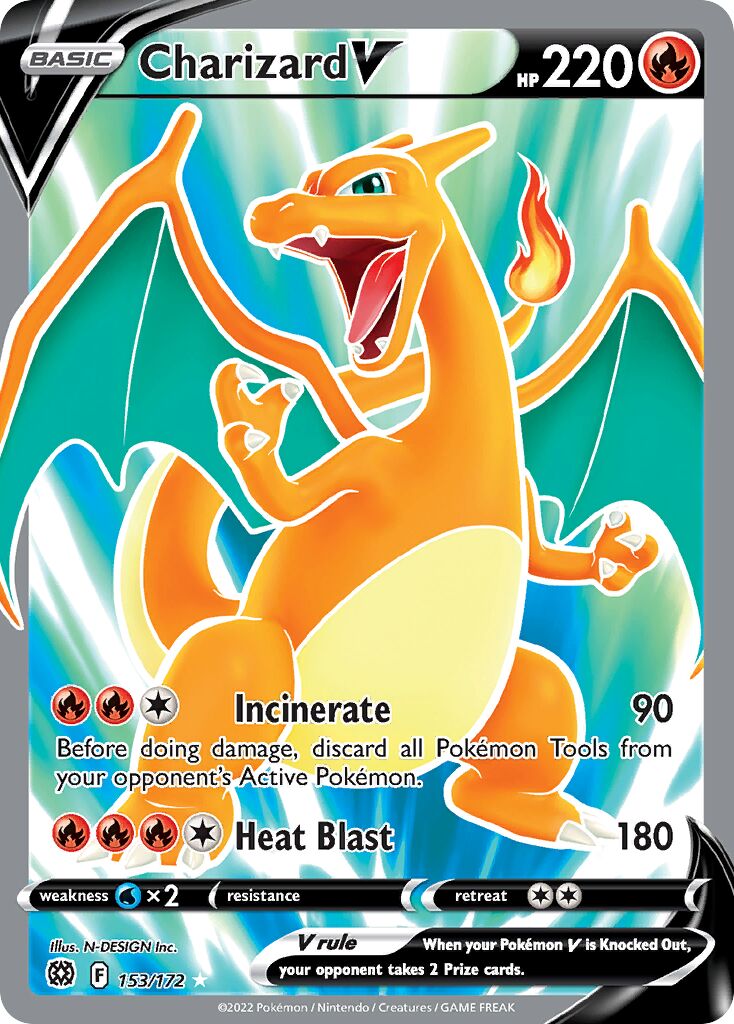 Charizard V 153/216 — Brilliant Stars (English Pokémon TCG card)