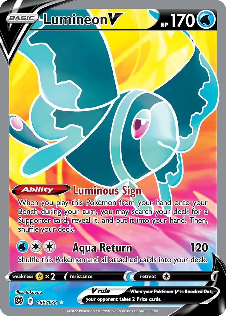 Lumineon V 155/216 — Brilliant Stars (English Pokémon TCG card)