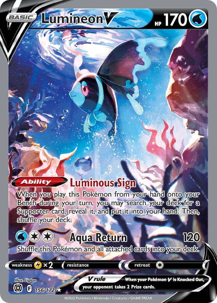 Lumineon V 156/216 — Brilliant Stars (English Pokémon TCG card)