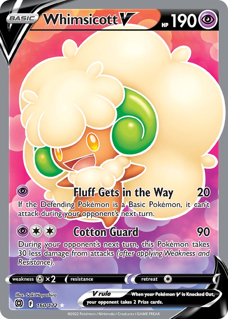 Whimsicott V 160/216 — Brilliant Stars (English Pokémon TCG card)