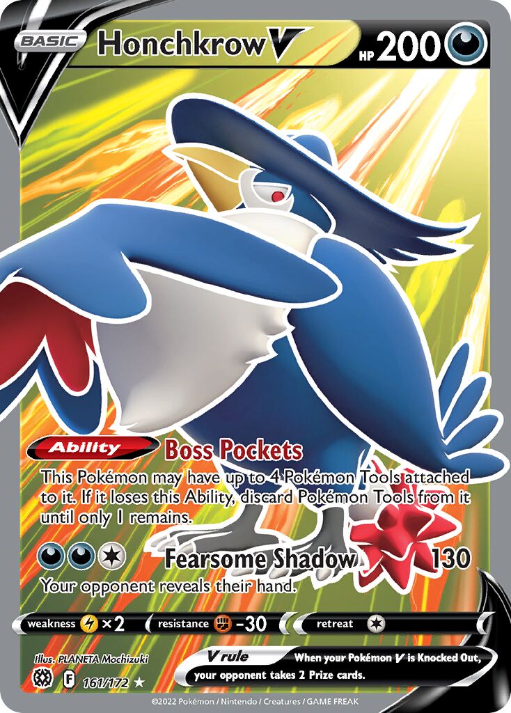 Honchkrow V 161/216 — Brilliant Stars (English Pokémon TCG card)