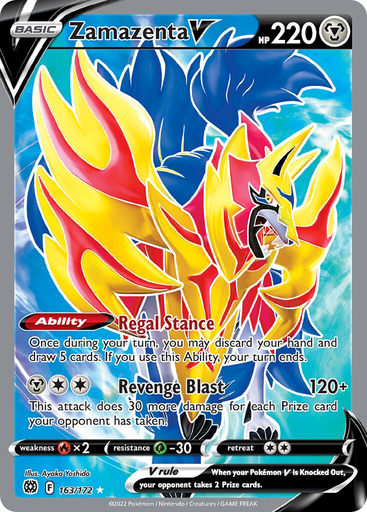 Zamazenta V 163/216 — Brilliant Stars (English Pokémon TCG card)