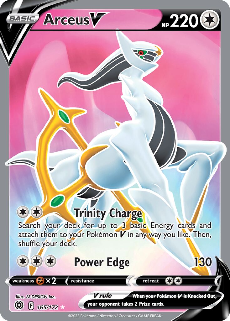 Arceus V 165/216 — Brilliant Stars (English Pokémon TCG card)