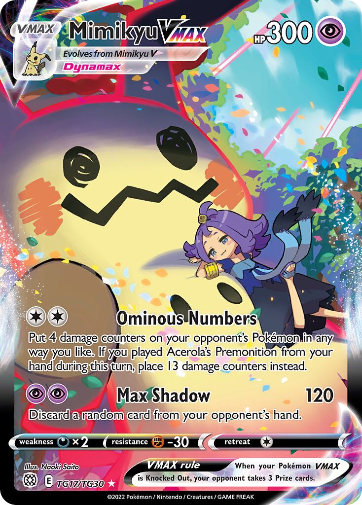 Mimikyu VMAX TG17 — Brilliant Stars (English Pokémon TCG card)