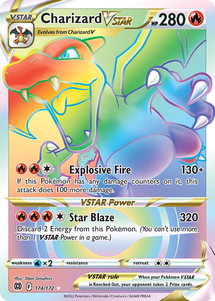 Charizard VSTAR 174/216 — Brilliant Stars (English Pokémon TCG card)