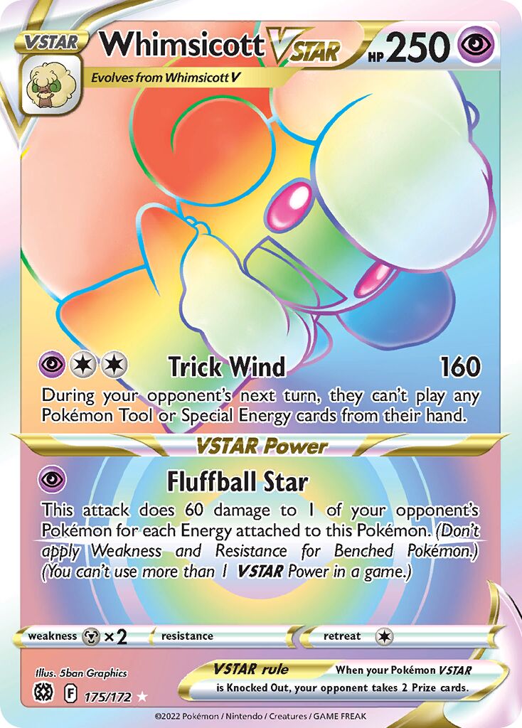 Whimsicott VSTAR 175/216 — Brilliant Stars (English Pokémon TCG card)