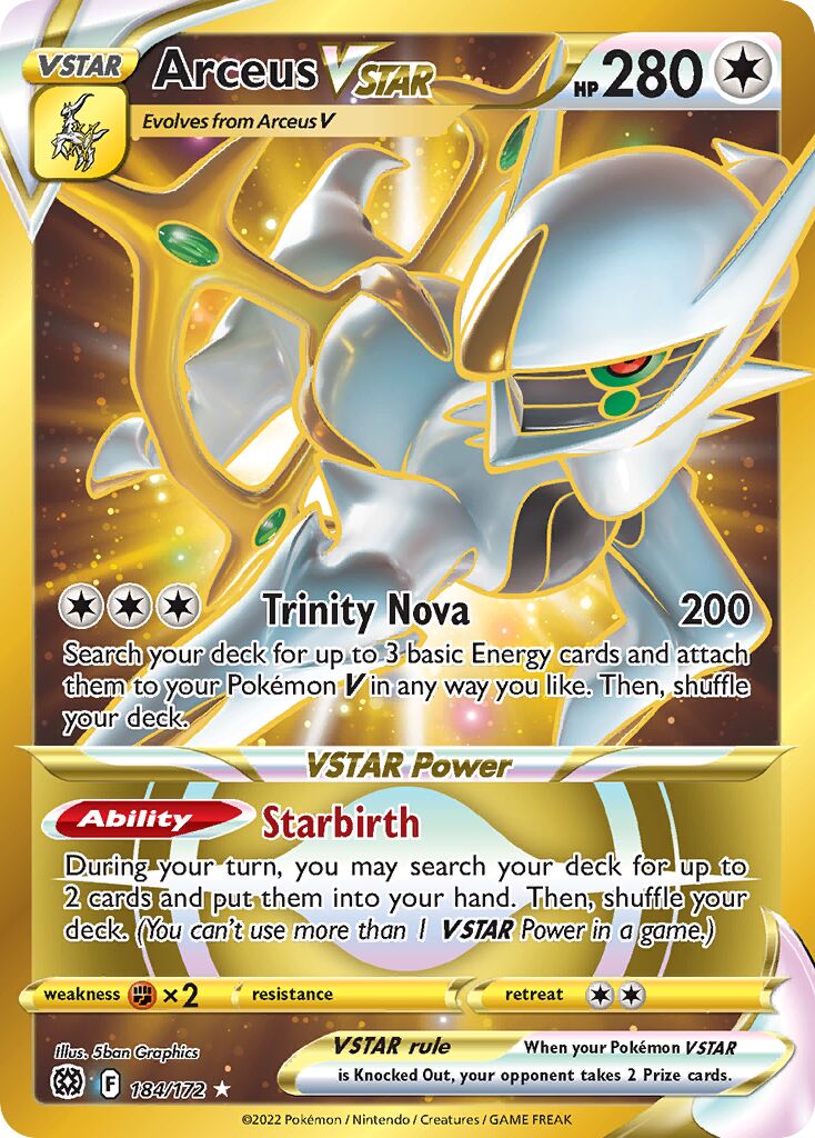 Arceus VSTAR 184/216 — Brilliant Stars (English Pokémon TCG card)