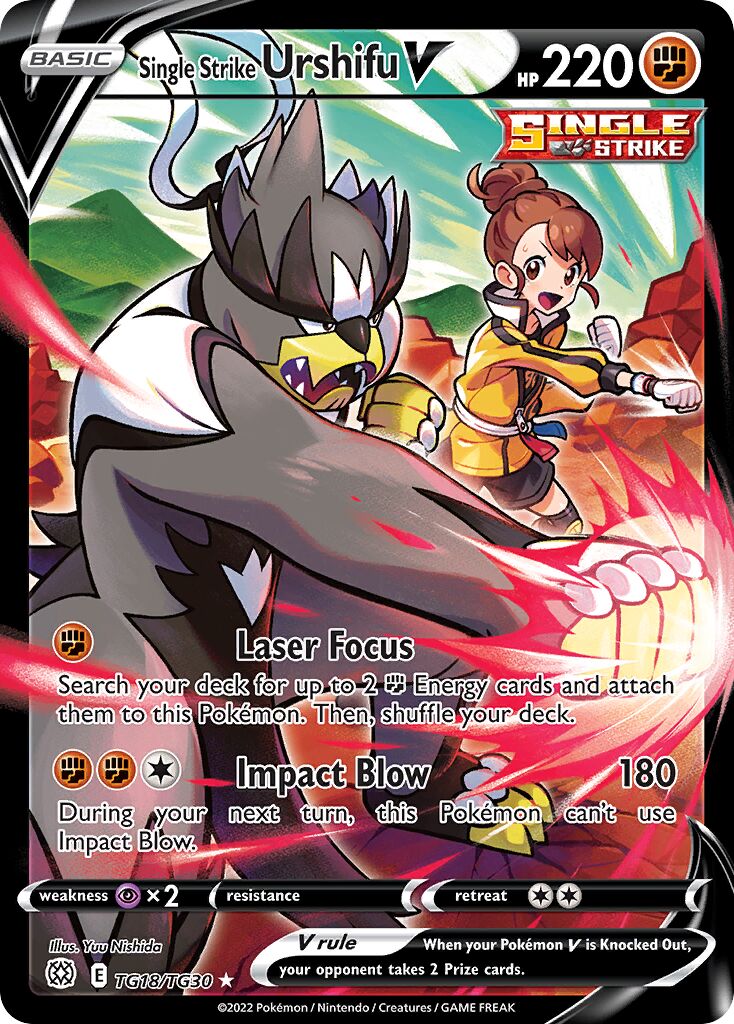 Single Strike Urshifu V 018/30 — Brilliant Stars (Trainer Gallery) (English Pokémon TCG card)