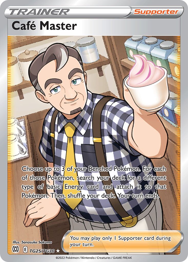 Café Master 025/30 — Brilliant Stars (Trainer Gallery) (English Pokémon TCG card)