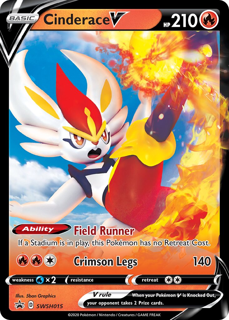 Cinderace V 015/285 — Sword & Shield Promos (English Pokémon TCG card)
