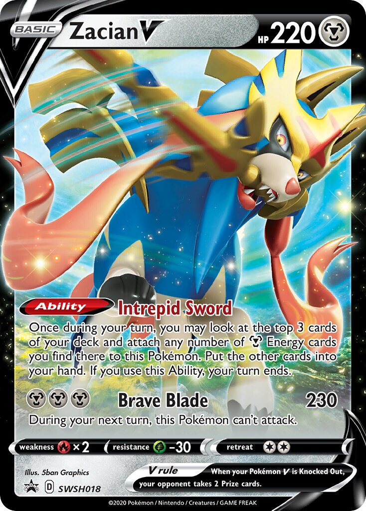 Zacian V 018/285 — Sword & Shield Promos (English Pokémon TCG card)