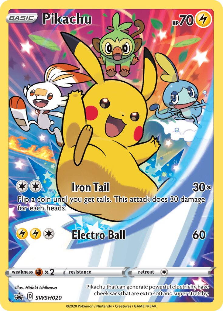 Pikachu 020/285 — Sword & Shield Promos (English Pokémon TCG card)