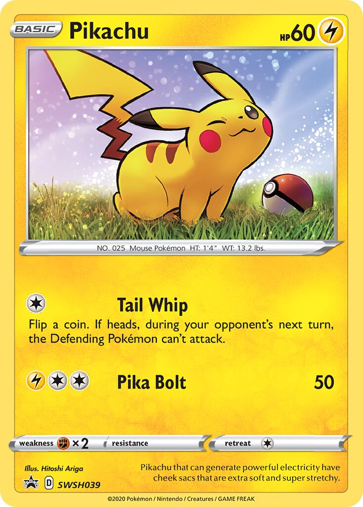 Pikachu 039/285 — Sword & Shield Promos (English Pokémon TCG card)