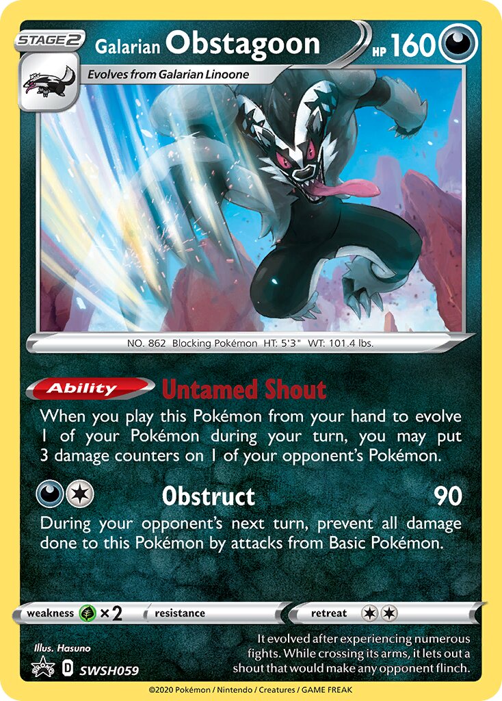 Galarian Obstagoon 059/285 — Sword & Shield Promos (English Pokémon TCG card)