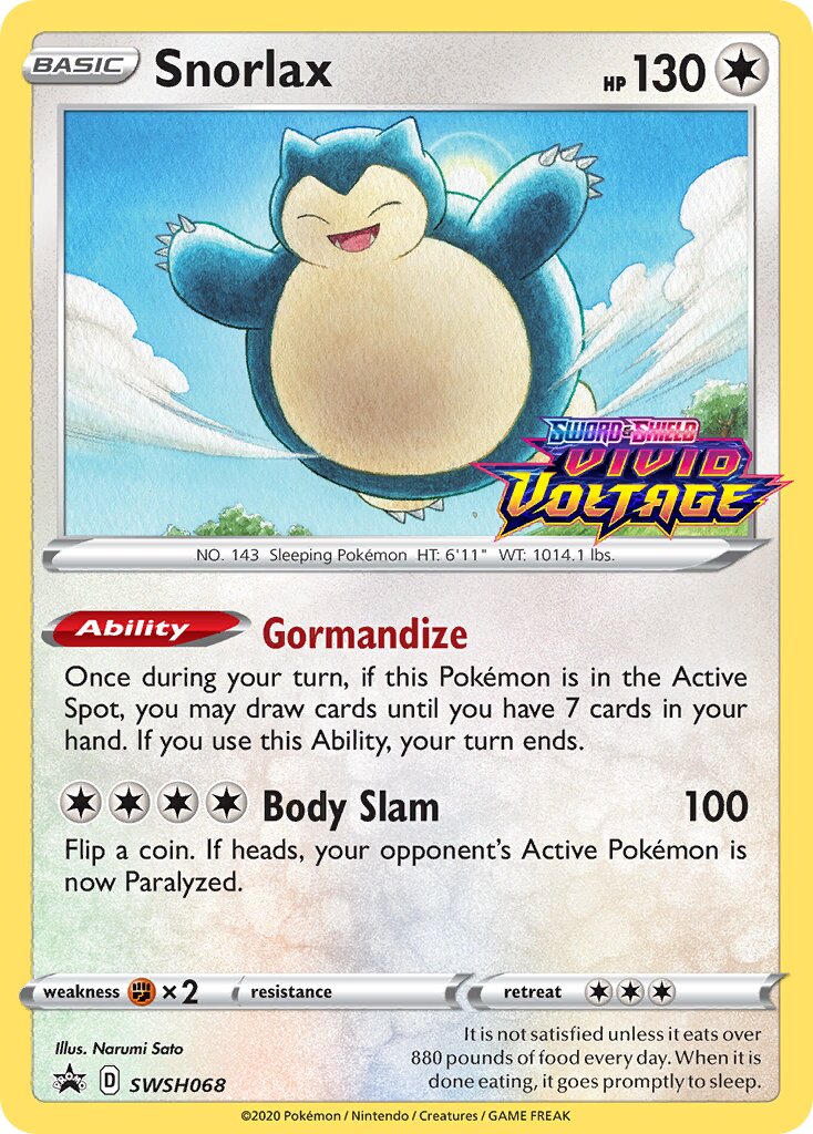 Snorlax 068/285 — Sword & Shield Promos (English Pokémon TCG card)