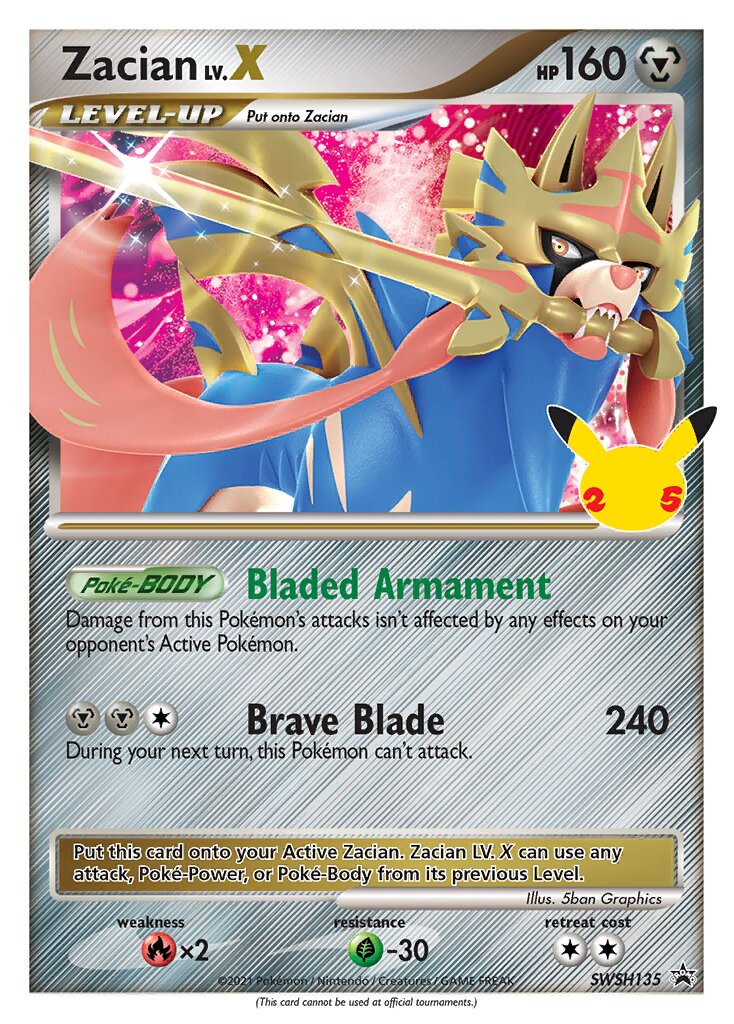Zacian LV.X 135/285 — Sword & Shield Promos (English Pokémon TCG card)