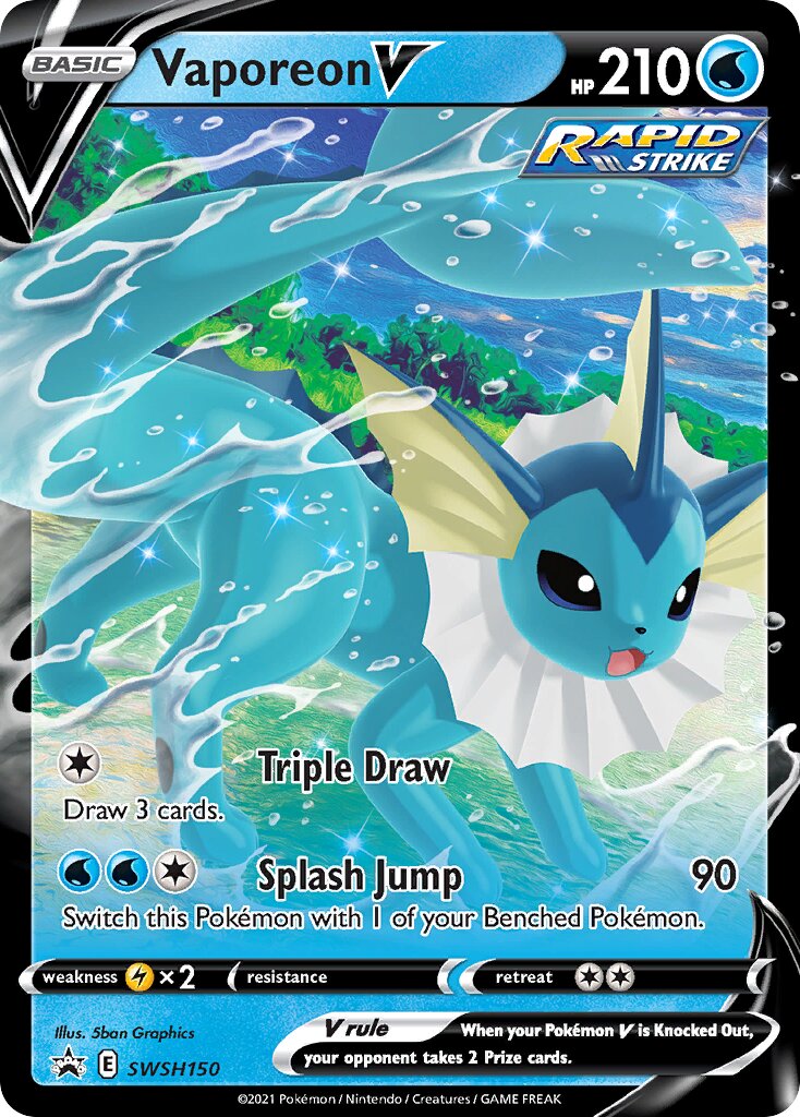 Vaporeon V 150/285 — Sword & Shield Promos (English Pokémon TCG card)