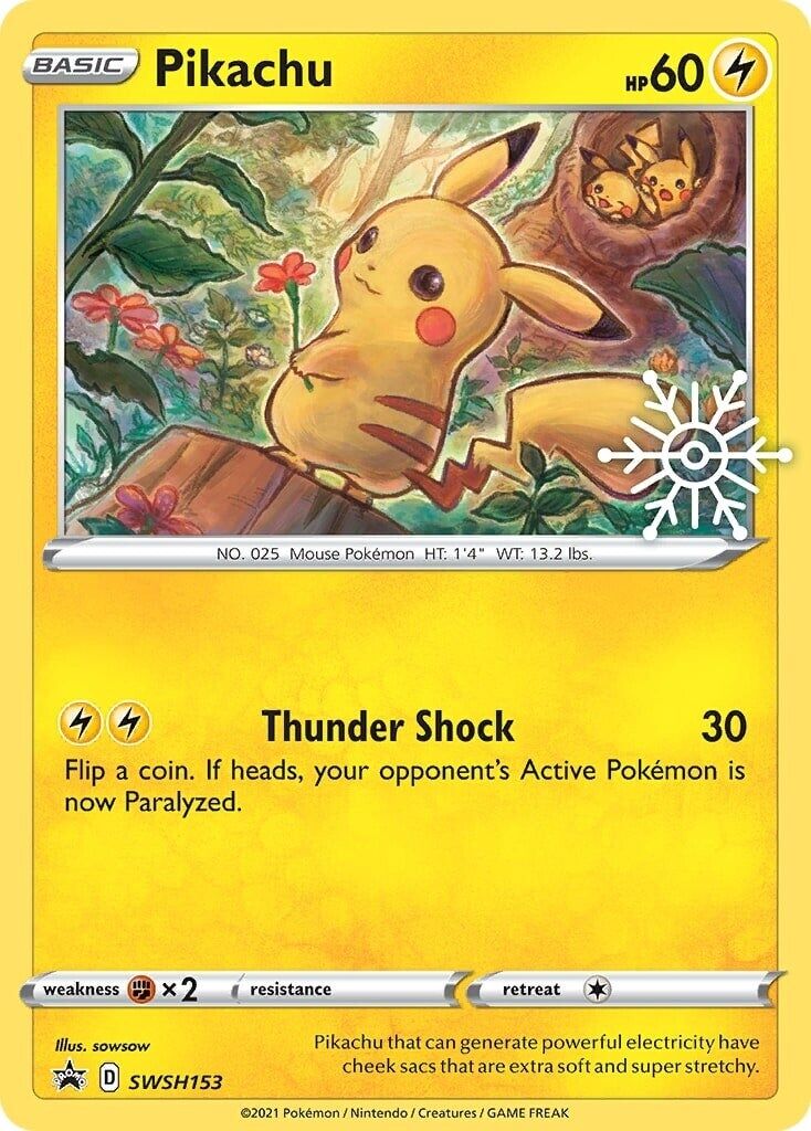 Pikachu 153/285 — Sword & Shield Promos (English Pokémon TCG card)