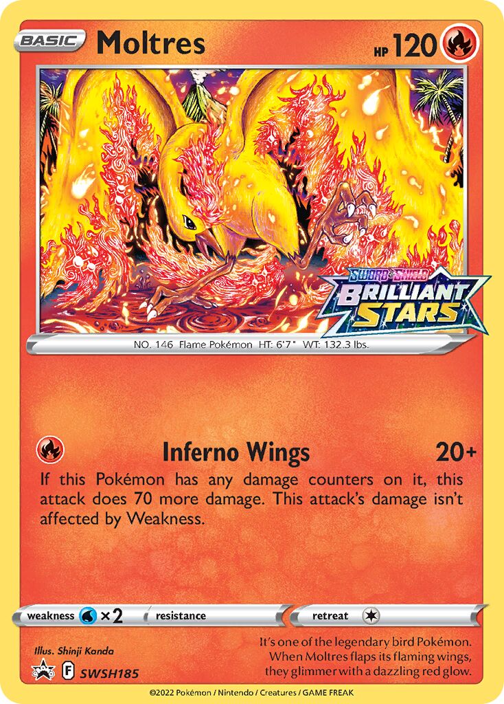 Moltres 185/285 — Sword & Shield Promos (English Pokémon TCG card)