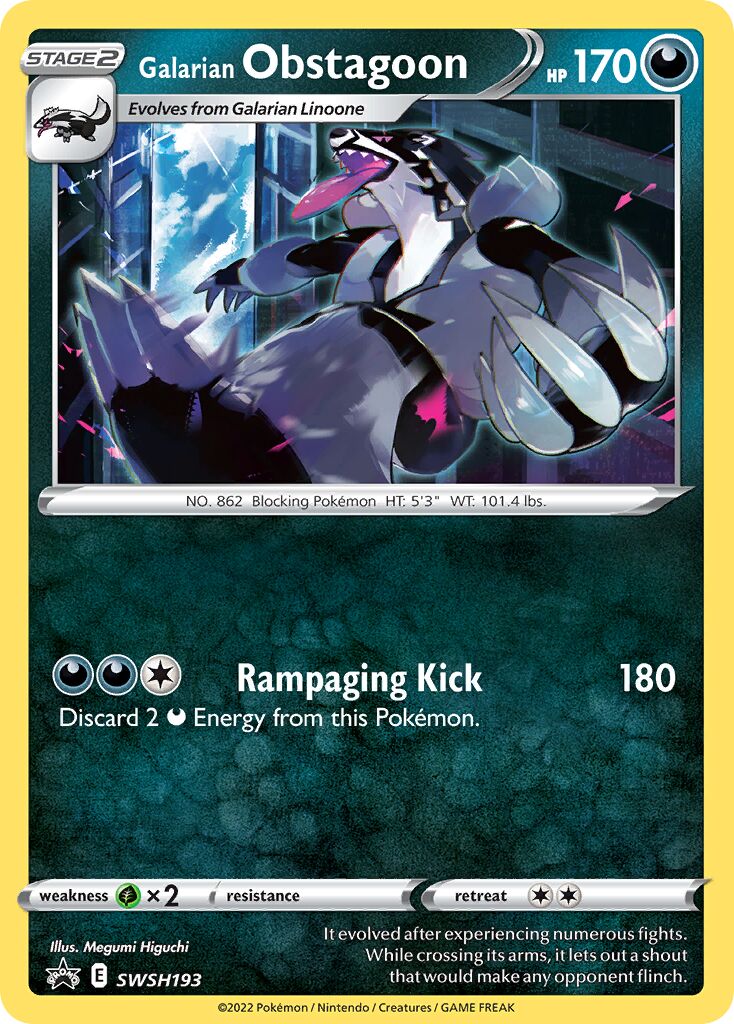 Galarian Obstagoon 193/285 — Sword & Shield Promos (English Pokémon TCG card)