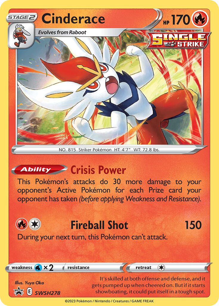 Cinderace 278/285 — Sword & Shield Promos (English Pokémon TCG card)