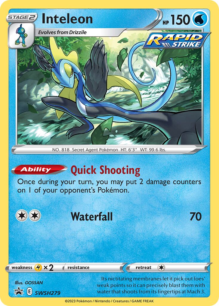 Inteleon 279/285 — Sword & Shield Promos (English Pokémon TCG card)