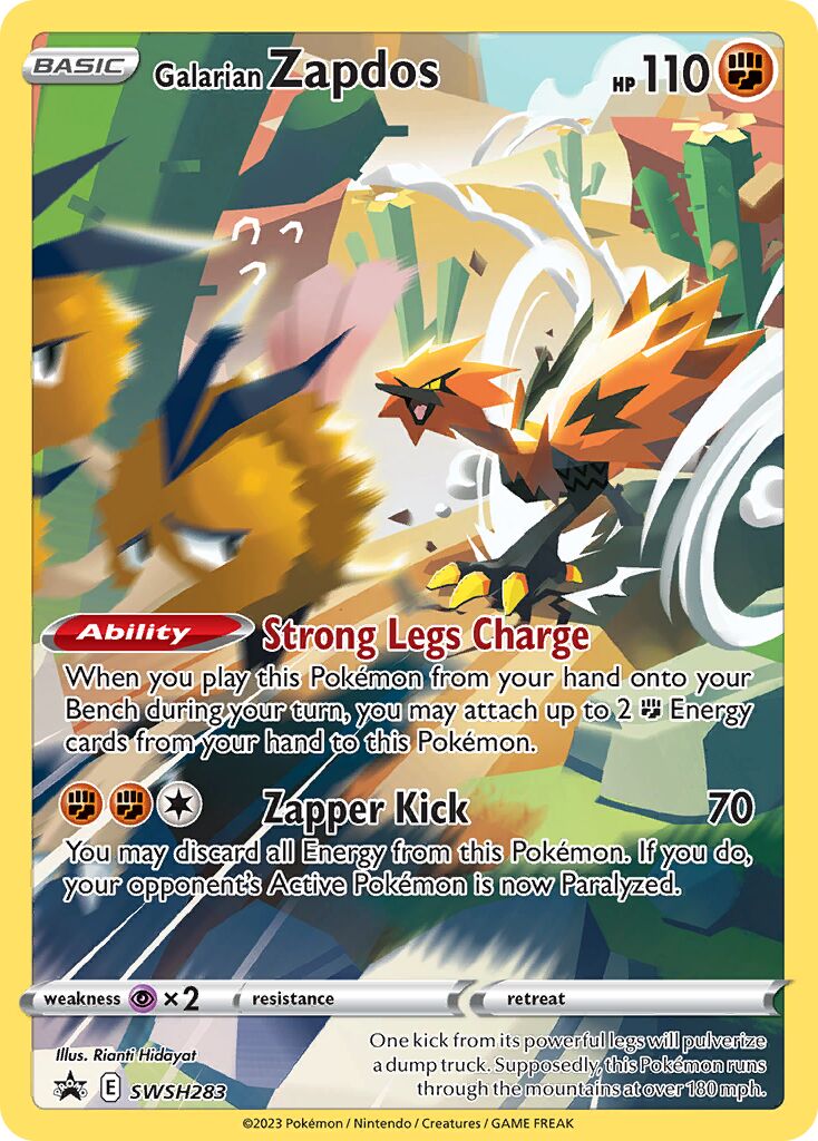 Galarian Zapdos 283/285 — Sword & Shield Promos (English Pokémon TCG card)