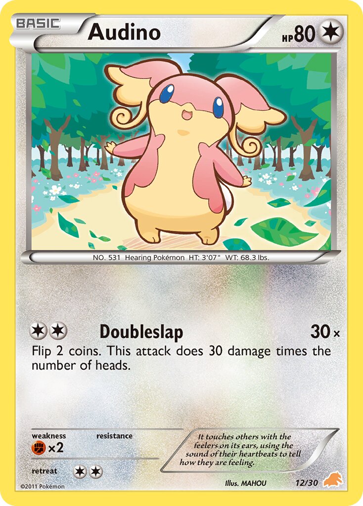 Audino 012/30 — BW trainer Kit (Excadrill) (English Pokémon TCG card)