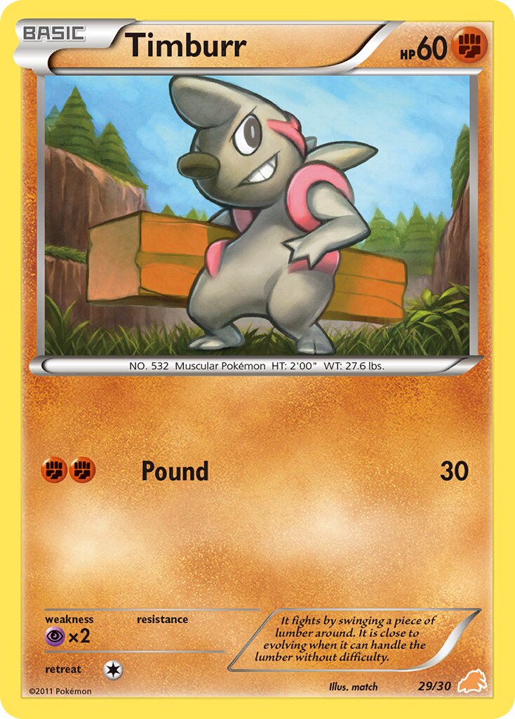 Timburr 029/30 — BW trainer Kit (Excadrill) (English Pokémon TCG card)