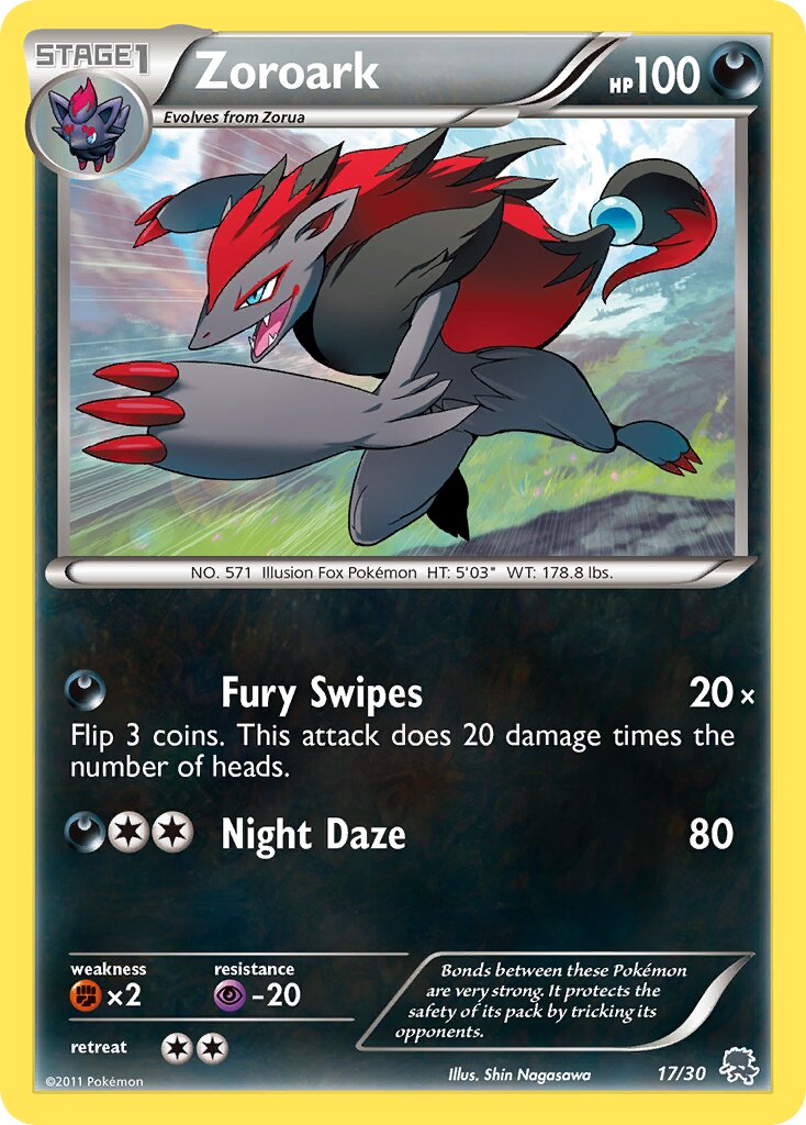 Zoroark 017/30 — BW trainer Kit (Zoroark) (English Pokémon TCG card)