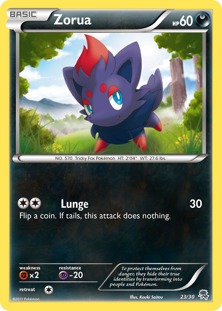 Zorua 023/30 — BW trainer Kit (Zoroark) (English Pokémon TCG card)