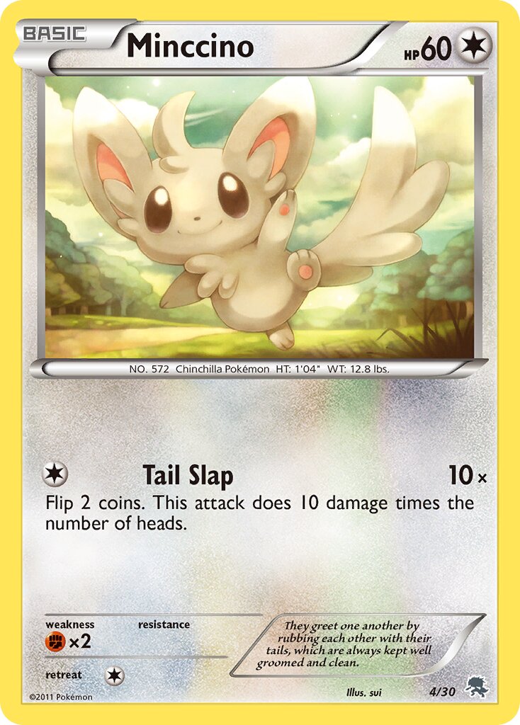 Minccino 004/30 — BW trainer Kit (Zoroark) (English Pokémon TCG card)