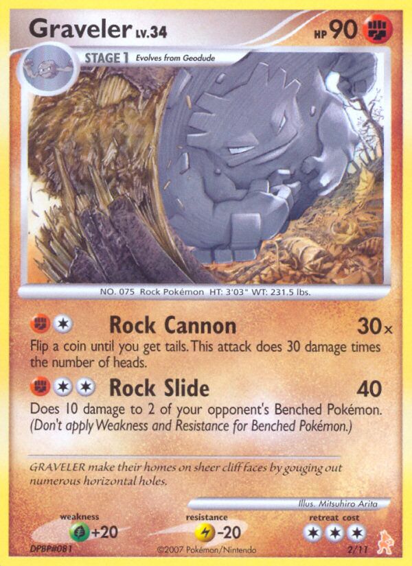 Graveler 002/11 — DP trainer Kit (Lucario) (English Pokémon TCG card)