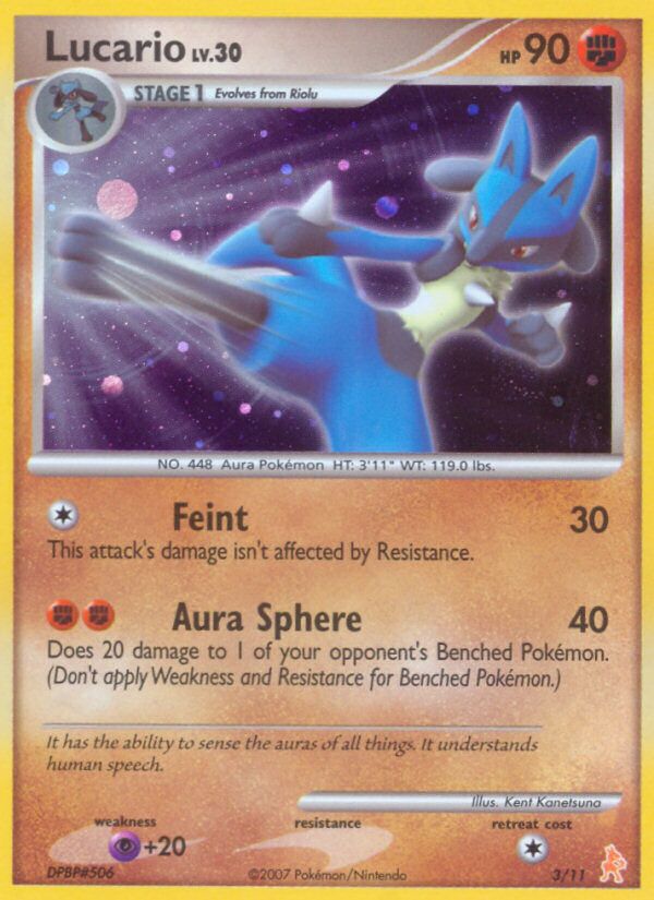Lucario 003/11 — DP trainer Kit (Lucario) (English Pokémon TCG card)