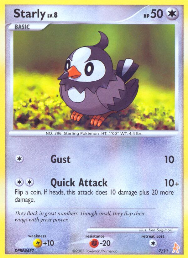 Starly 007/11 — DP trainer Kit (Lucario) (English Pokémon TCG card)