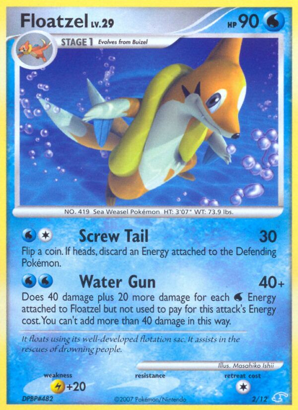 Floatzel 002/12 — DP trainer Kit (Manaphy) (English Pokémon TCG card)