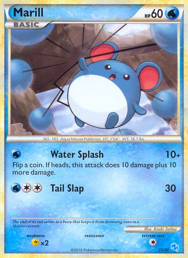 Marill 015/30 — HGSS trainer Kit (Gyarados) (English Pokémon TCG card)